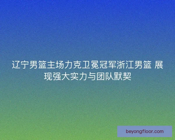 辽宁男篮主场力克卫冕冠军浙江男篮 展现强大实力与团队默契